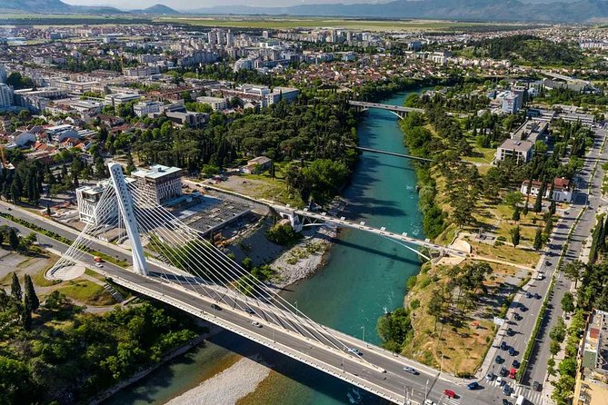 Panorama of Podgorica, Montenegro's capital on the Zeta plain